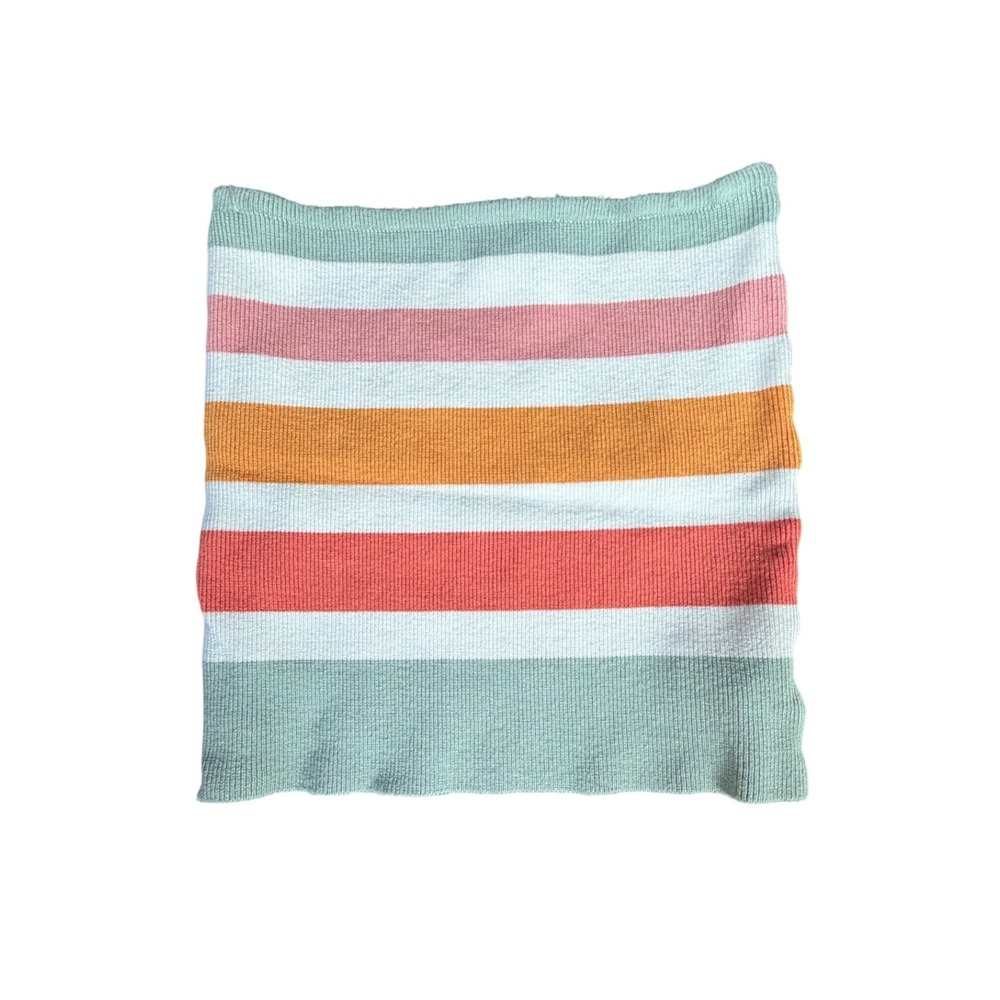 Forever 21 Ribbed Knit Tube Top Striped Strapless Crop Bodice Multi Color Small